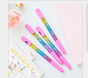 Stylo à encre Gel paillette coloré, 1 pièce, avec papeterie électronique Led lumineuse, pour enfants, école, bureau, cadeaux