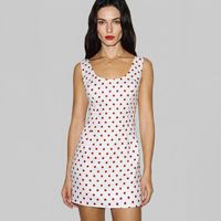 Robe hawaïenne pour femmes, col rond, sans manches, mini, motif à pois, rétro, service d'impression personnalisée