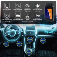 ELM327 OBD2 V2.1 Interfaz Bluetooth Herramienta de diagnóstico de coche de alta calidad Analizador de motor Escáner de código Detector de fallas Automotrices