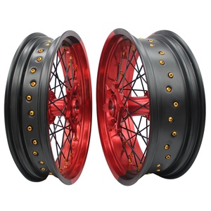 Juego de Ruedas Delanteras y Traseras para Motocicleta, de Aluminio Anodizado, Doble Color, CNC, Supermotard, Supermoto - Product Image 3