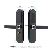 Serrure intelligente contrôlée Tuya TTlock avec capteur d'empreintes digitales à clavier tactile Serrure de porte d'accès à carte RFID intégrée pour porte en bois et acier