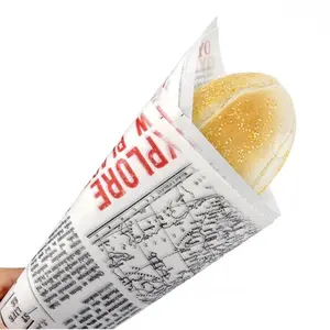 Hojas de papel de cera de vidrio, papel de envolver hamburguesas a prueba de grasa de grado alimenticio con impreso personalizado