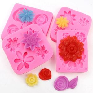 Molde de Silicona para Resina con Logotipo Personalizado, 4 Tipos Diferentes de Moldes de Encaje con Forma de Flor, OEM/ODM - Product Image 1