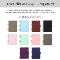 Agenda/Organizador Hongbo, éxito de ventas, 10 colores, pequeño, de piel Saffiano A5, con encuadernación de discos, estilo estético.