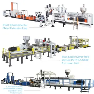 Umweltschutz Einzigen schraube Twin schraube PLA stärke biologisch abbaubar abbaubar kunststoff blatt extruder maschine