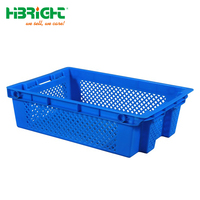 Caisses en plastique pour supermarchés, empilables et emboîtables, en maille, pour fruits et légumes, avec poignées métalliques