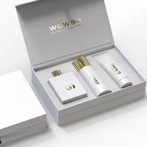 Kotak Hadiah Lip Gloss Kardus Kertas Tutup Magnetik Putih Serum Balm Age Perawatan Kulit Serum Paket Minyak Botol Vitamin C