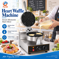 Machine à gaufres rotative en forme de cœur, en acier inoxydable, antiadhésive, pour café, snack-bar, pâtisserie