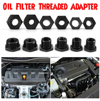 Adaptador de Rosca para Filtro de Aleación de Aluminio 6061 Anodizado en Negro 1/2-28 3/4-16, Mecanizado de Precisión CNC/EDM para Filtro de Motor Automotriz
