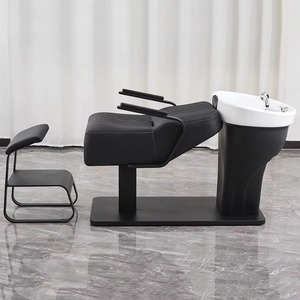 Professional Factory Direct Sale Hair Salon Shampoo Chairs Spa Salon Beauty Bowls Shampoo Chair with Ceramic Sink and <b>LED</b> - Product Image 4
