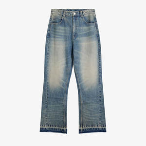 <span class=keywords><strong>Jeans</strong></span> Vintage Personalizzati a <span class=keywords><strong>Gamba</strong></span> <span class=keywords><strong>Dritta</strong></span> con Effetto Sbiadito e Distressed, Modello Bootcut per <span class=keywords><strong>Uomo</strong></span> - Product Image 3
