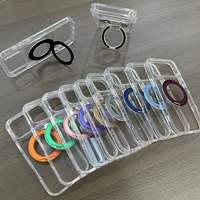 Hochtransparente Handyhülle mit Farbigem Metallring-Ständer und Verstärktem Eckdesign für iPhone 18 Pro Max 15 16 17 Anti-Vergilbungs-Schutzhüllen