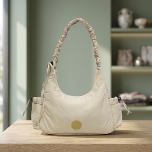 Bolso de Hombro Moderno de Material Arrugado de Primera Calidad, Cierre de Cremallera, Correa Ajustable, Espacio de Almacenamiento Organizado para Todas las Temporadas - Product Image 3