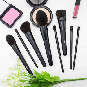 Fabricant de pinceaux de beauté avec logo personnalisé Brosse à cheveux noire mate <span class=keywords><strong>Kit</strong></span> de pinceaux de maquillage professionnel avec emballage écologique - Product Image 5