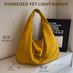 Bolso de mano de nailon ligero para mujer, bolso de compras holgado plegable de gran capacidad - Product Image 5