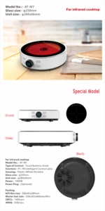 Table de cuisson électrique ronde compacte, commande par bouton facile <span class=keywords><strong>à</strong></span> utiliser avec affichage LED, idéale pour la cérémonie du thé - Product Image 4
