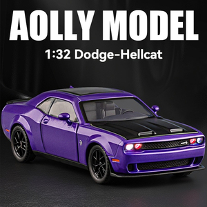 รถโมเดลไดแคสต์ ล้อแม็กซ์ 1:32 Dodge Hellcat SRT พร้อมเสียงและไฟ เปิดประตูได้ ของขวัญสะสม ของเล่นเด็กผู้ชาย - Product Image 2