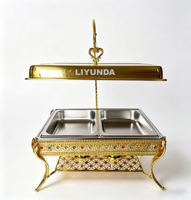 Chauffe-Plat Portable Liyunda de Luxe en Acier Inoxydable à Alcool pour Buffet, Camping, Mariages et Banquets Familiaux
