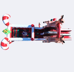 Tobogán Inflable de Navidad con Diseño de Reno y Bastón de Caramelo, Doble Carril, Seco/Húmedo, con Zona de Salto, Calidad Comercial para Fiestas y Eventos Navideños - Product Image 3