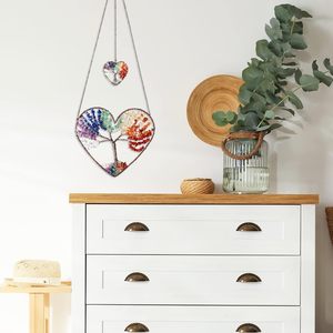 <span class=keywords><strong>Attrape</strong></span>-rêves en cristal de gravier naturel, style vintage, ornement Cœur de pêche Arbre de Vie pour suspension de <span class=keywords><strong>rideau</strong></span>, décoration en cristal - Product Image 6