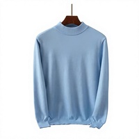 Pull-over décontracté en maille à col semi-montant pour homme, nouvelle collection automne/hiver 2025, couleur unie, manches longues, coupe ample, pour le commerce transfrontalier