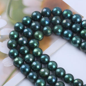 Perles d'eau douce rondes Edison faites à la main, vert pistache, 9-12 mm, perles en vrac pour collier DIY, naturelles et faites à la main - Product Image 2