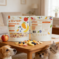 Sachets Mylar personnalisés avec fenêtre, refermables, à fermeture éclair, pochettes verticales pour emballage alimentaire, friandises pour animaux, nourriture pour chiens