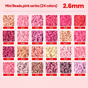 Perles de fusion EVA 2,6 mm DIY pour l'art pixel Hama Beads, couleur rose, pour Perler Beads, Pindou Fusion Beans - Product Image 1