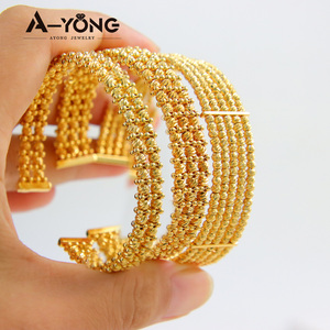 Luxury Dubai Gold Plated <b>Copper</b> Multi Layer <b>Bangle</b> Ring Trendy Little Bee Jewelry for Women Wedding Party - Product Image 5