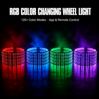 Éclairage de roues LED RGB à quatre rangées, double face, avec contrôle par application, éclairages de tuning pour camions, SUV, tout-terrain, universel 15,5 pouces