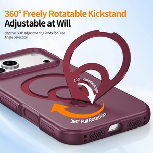 เคสโทรศัพท์แม่เหล็กแบบด้านกึ่งโปร่งแสงรุ่นใหม่สำหรับ iPhone 18 12 13 14 15 16 17 Pro Max พร้อม 360 °   ฝาครอบป้องกันแบบมีขาตั้ง - Product Image 4