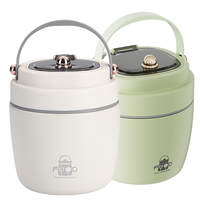 Bunte 304 Edelstahl 1,3L Doppelwandige Isolierte Lunchbox mit 12-Stunden-Isolierung für Essen zum Mitnehmen Tiffin-Box