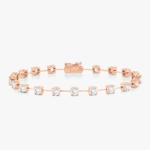 Pulseras Flotantes de Diamantes de Oro Sólido de 14k y 18k, Joyería Fina de Lujo, Redondas, Cultivadas en Laboratorio, Estilo Tenis, Únicas, Minimalistas, para Uso Diario - Product Image 1
