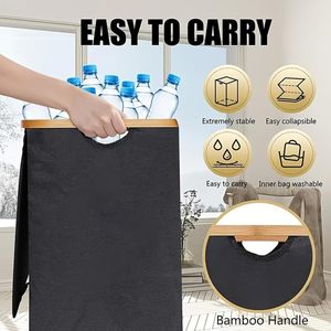 Contenedor de Reciclaje Plegable Doble de 140L para Cocina, 2 Bolsas Extraíbles, Cesto de Basura, Cesto de <span class=keywords><strong>Ropa</strong></span> Plegable - Product Image 4
