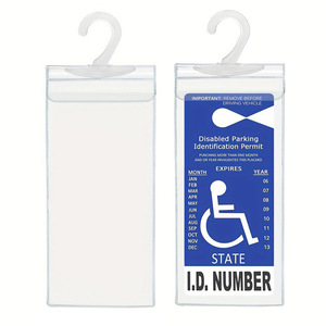 Bolsa de almacenamiento transparente de PVC para <span class=keywords><strong>tarjetas</strong></span> de visita y señales de estacionamiento, con gancho, en stock para envío transfronterizo. - Product Image 1