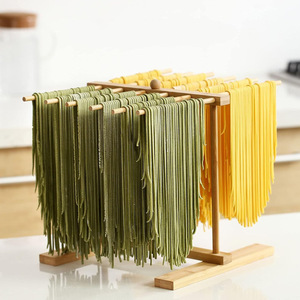 Wooden Noodle <b>Drying</b> <b>Rack</b> Bamboo Removable Stand Upright Pasta Storage <b>Rack</b> Square Shape Single Layer - Product Image 1