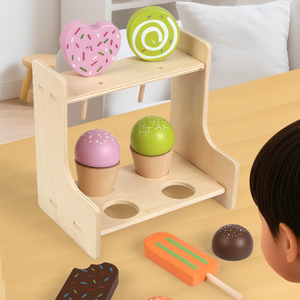 Offre Spéciale : Ensemble <span class=keywords><strong>de</strong></span> Simulation <span class=keywords><strong>de</strong></span> Comptoir à Glaces en Bois pour Enfants – Jouet <span class=keywords><strong>de</strong></span> Cuisine Amusant pour Faire semblant - Product Image 3
