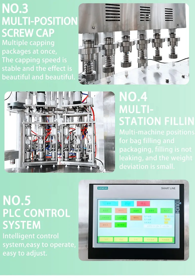 Automatic pre madeshape juice pouch filling machine juice liquid spout pouch filling machine