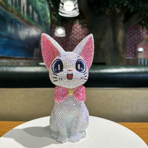 ตุ๊กตาแมวเพชร DIY ทำมือ พร้อมสติกเกอร์เพชร DIY ของตกแต่งแมวอียิปต์นำโชค กระปุกออมสิน - Product Image 3