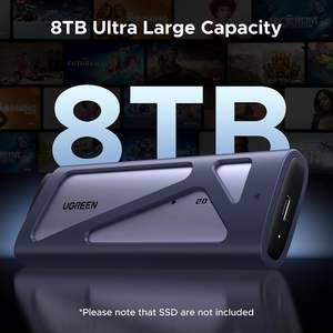 UGREEN Casing Aluminium 20Gbps M.2 NVMe SATA SSD Enclosure 8TB USB-C Eksternal USB <span class=keywords><strong>3.2</strong></span> Gen2*2 UASP Trim M/B+M Key - Product Image 4