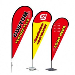 New Popular Product Polyester Roadside <b>Garden</b> AD Personalized Advertising Outdoor Custom Beach Feather <b>Flags</b> Custom Banner Stand - Product Image 2
