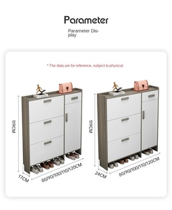 Zapatero ultrafino moderno de 17cm, almacenamiento económico para el hogar, puerta Simple, Zapatero pequeño multifuncional para sala de estar - Product Image 6