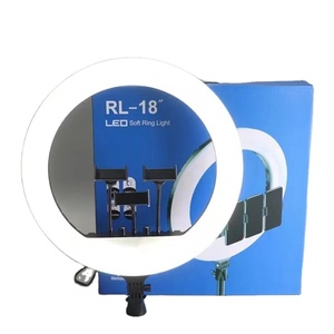Anneau lumineux rotatif LED <span class=keywords><strong>Tik</strong></span> <span class=keywords><strong>Tok</strong></span> RL18 rechargeable de 18 pouces avec support de téléphone, trépied et télécommande - Product Image 1