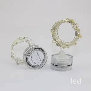 Meilleur cadeau de décoration de fête de mariage lampe à thé LED colorée sans flamme lampe à thé bougie LED alimentée par batterie étanche plongée