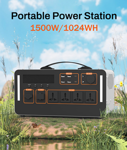 สถานีไฟฟ้า 1500w 1024wh พร้อมแผงโซลาร์เซลล์ สถานีไฟฟ้าเคลื่อนที่ไร้สายออลอินวันสำหรับกรณีฉุกเฉินกลางแจ้ง - Product Image 2