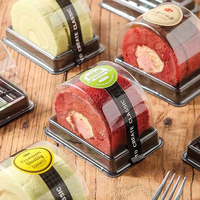 Conteneur de présentation jetable en plastique PET pour gâteaux roulés, hamburgers, aliments pour bébés, emballage personnalisable, taille ajustable, impression UV