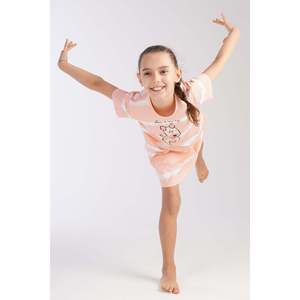 Vestido de dormir tipo túnica ovalado para niñas, de manga corta y con cuello, en tallas 3-4/9-10 - Product Image 6