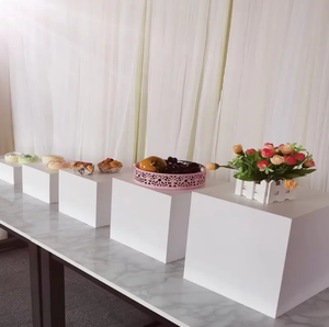 Buffet comida postre 8 pulgadas caja <span class=keywords><strong>estrecha</strong></span> elevador acrílico blanco comida soporte de exhibición - Product Image 6
