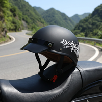 Casque de moto ouvert rétro noir mat personnalisable en ABS certifié 3C pour la conduite sur route