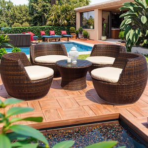 Chic piscine fête profonde assise rotin baignoire canapé ensemble osier meubles de patio chaise d'extérieur - Product Image 5